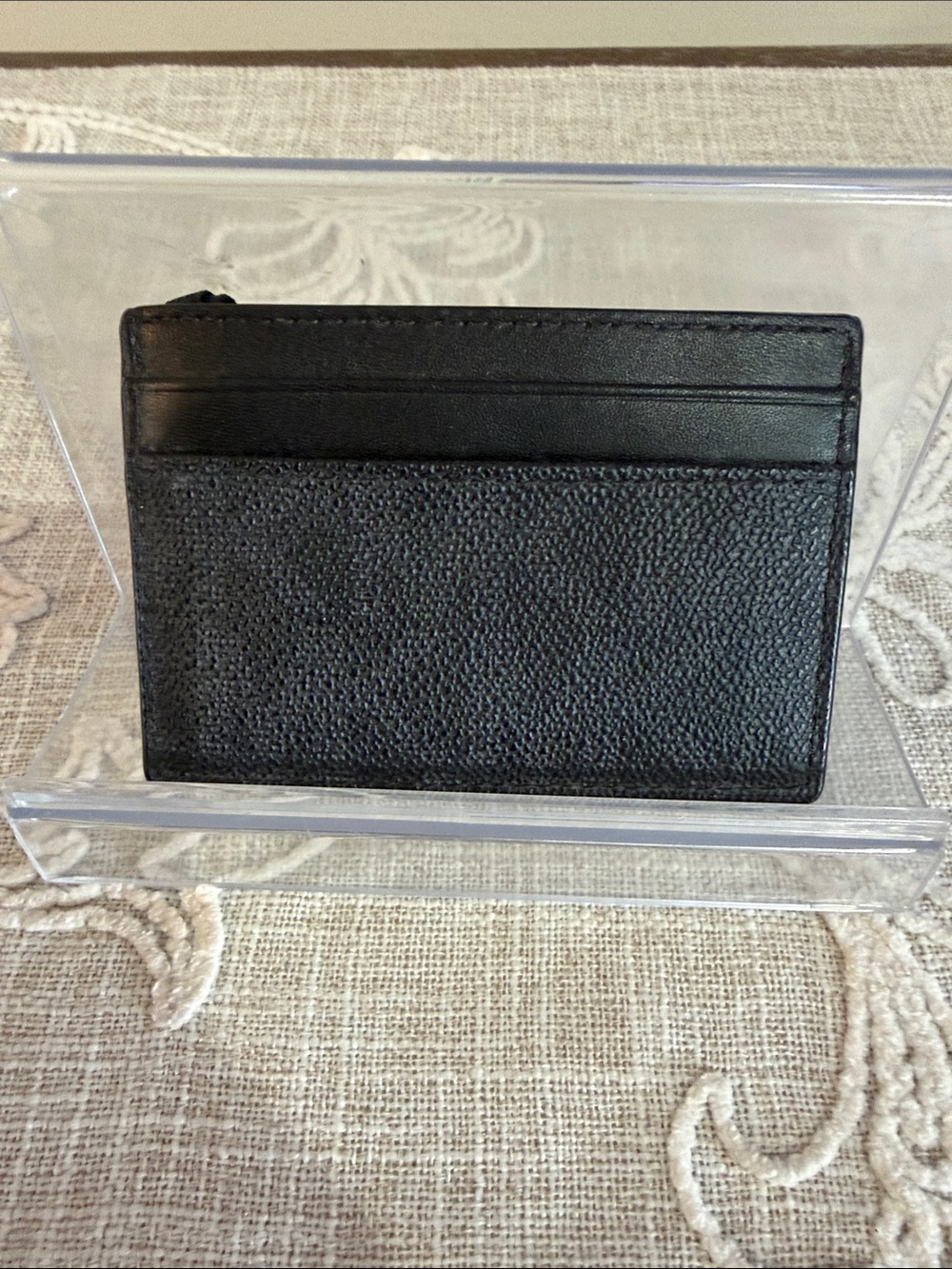 Michael Kors Slim Black Leather Card Holder with Money Clip